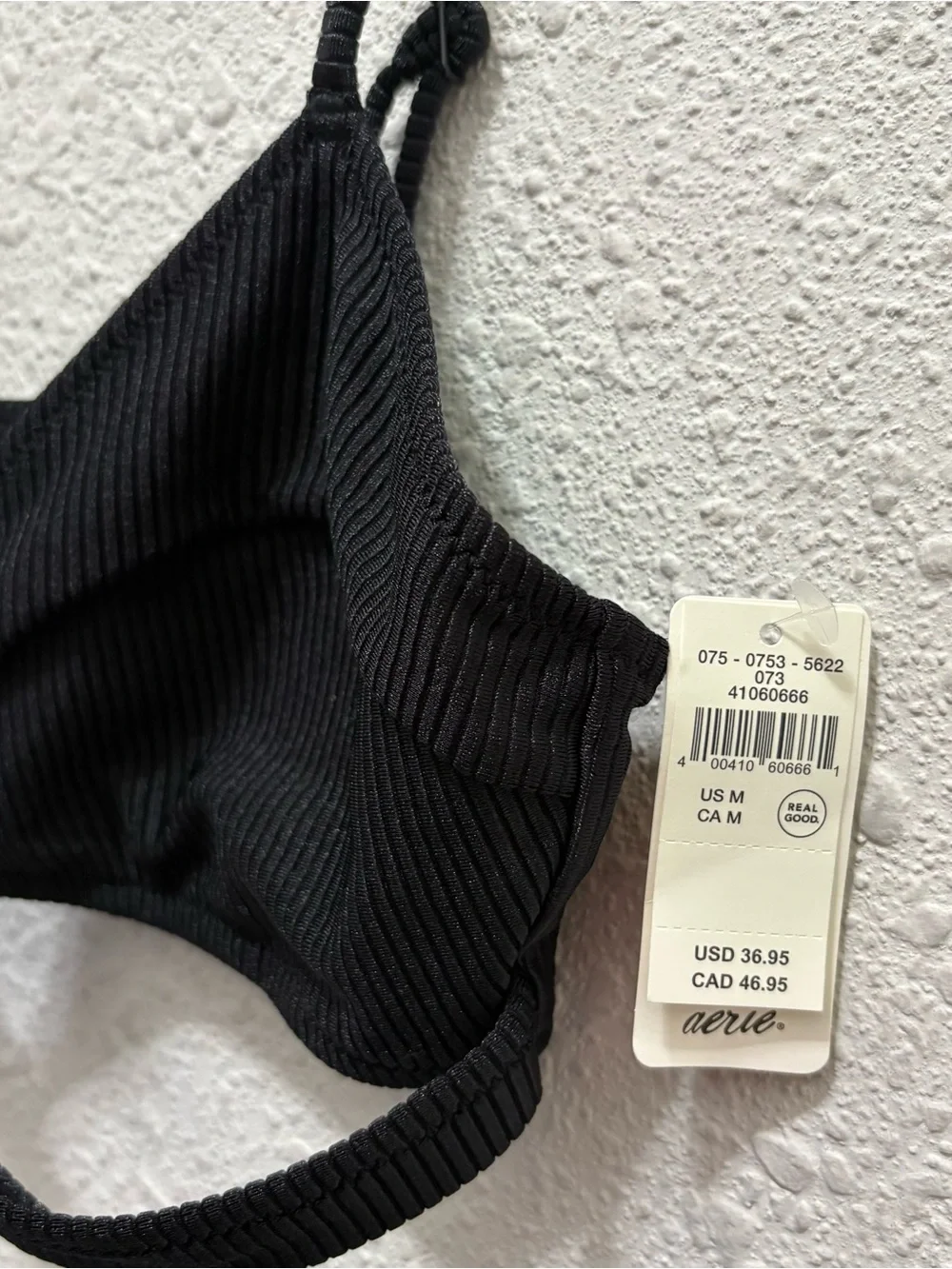 Aerie Shine Rib Twist Scoop Bikini Top NWT M